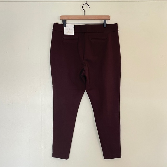 NWT Worthington Chocolate Brown Skinny Ankle Pants with Gold Zip Details, Sz 14 - Picture 3 of 7